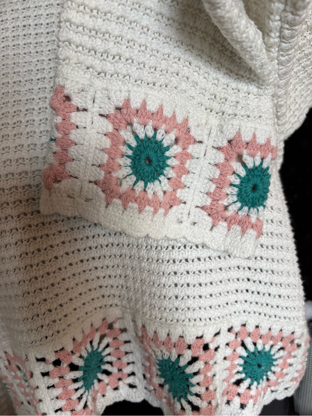 Sincerely Jules White Open-Knit Crochet Pullover - Picture 3 of 5